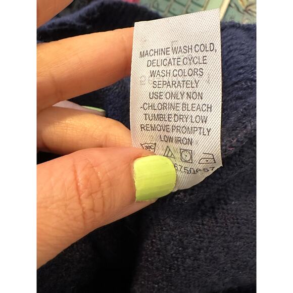 Ellos blue button detail long sleeves tunic sweater size Large - Picture 5 of 9